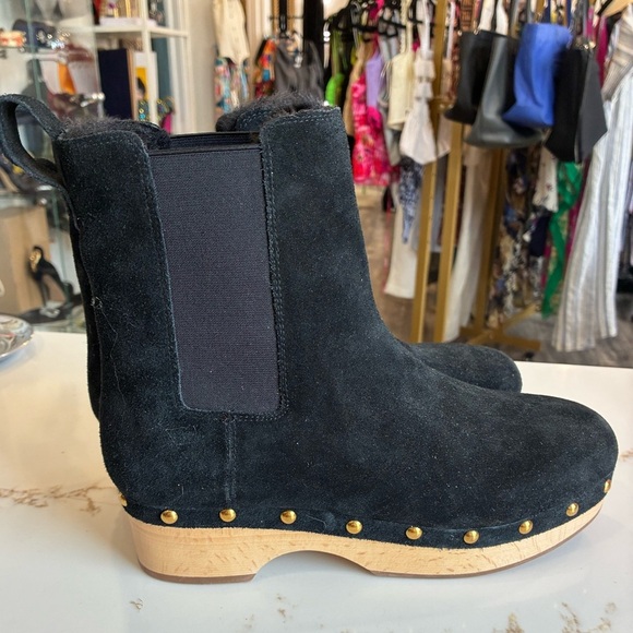 J.Crew Faux-fur lined clog boots in suede size 9 - Picture 2 of 7